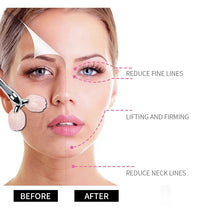 Rose Quartz Jade Roller Facial Massager 3D Massage Face Roller Face-lift Skin Care Tool Thin Face Chin Neck Body Wrinkle Remover