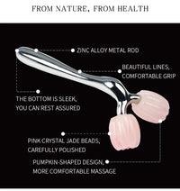 Rose Quartz Jade Roller Facial Massager 3D Massage Face Roller Face-lift Skin Care Tool Thin Face Chin Neck Body Wrinkle Remover