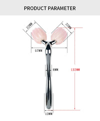 Rose Quartz Jade Roller Facial Massager 3D Massage Face Roller Face-lift Skin Care Tool Thin Face Chin Neck Body Wrinkle Remover