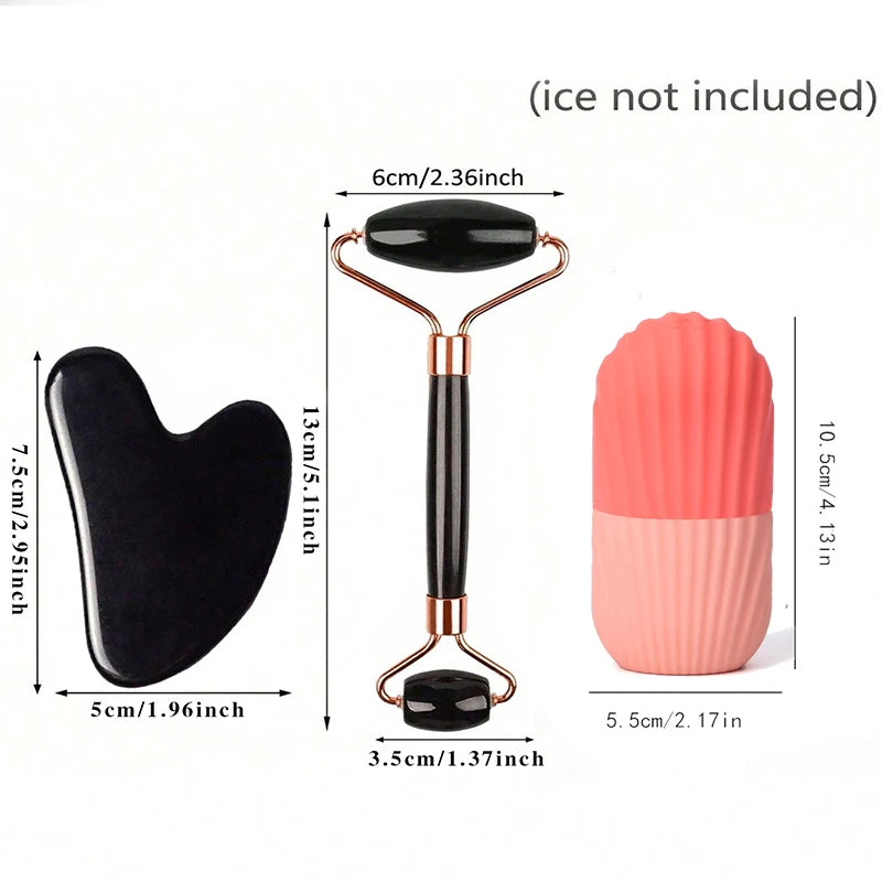 Ice Face Roller & Gua Sha Facial Care Set