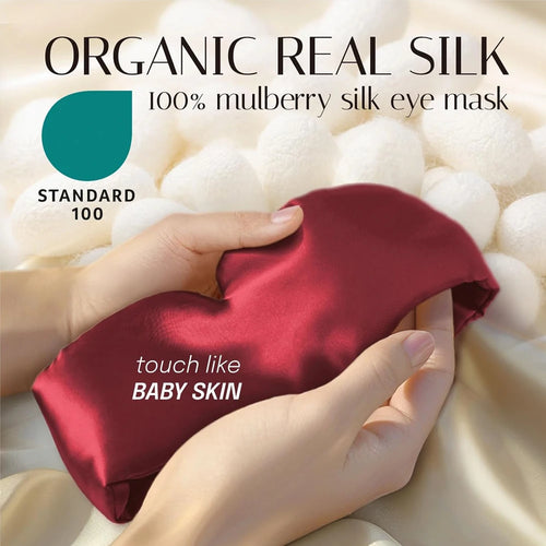 100% Mulberry Silk Sleep Mask with Adjustable Velcro