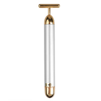 T-Shape Facial Massager Vibrating Beauty Bar 24K Electric Face Slimming Rod Golden Stick Tightening Skin Electric Massage Roller