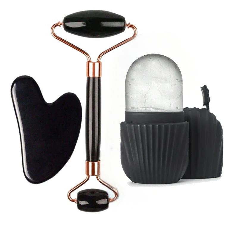 Ice Face Roller & Gua Sha Facial Care Set