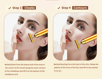 T-Shape Facial Massager Vibrating Beauty Bar 24K Electric Face Slimming Rod Golden Stick Tightening Skin Electric Massage Roller